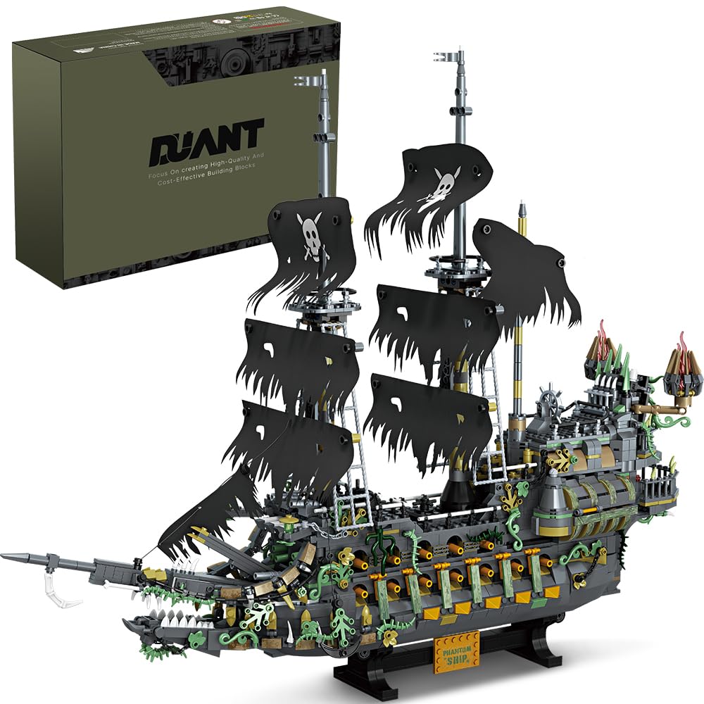 39107 Kit di costruzione della nave pirata olandese volante, 2434 pezzi, modello grande di nave pirata con espositore, set dettagliato di blocchi da costruzione per adulti e adolescenti