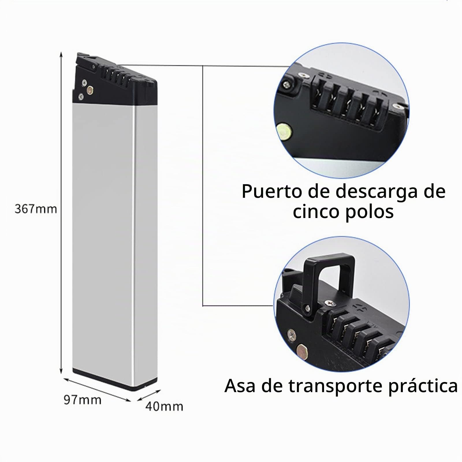 Batería de Bicicleta eléctrica 36v 12Ah para RichBit TOP-860 Litio Li-Ion Ebike Batería Plegable Batería de Litio integrada para RICHBIT TOP-016 RT-730 Motor de 500W 350W 200W