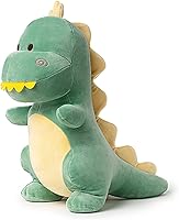 Vista 9 de Lindo juguete de peluche de dinosaurio, peluche de dinosaurio suave de 15.7 pulgadas, peluche amarillo
