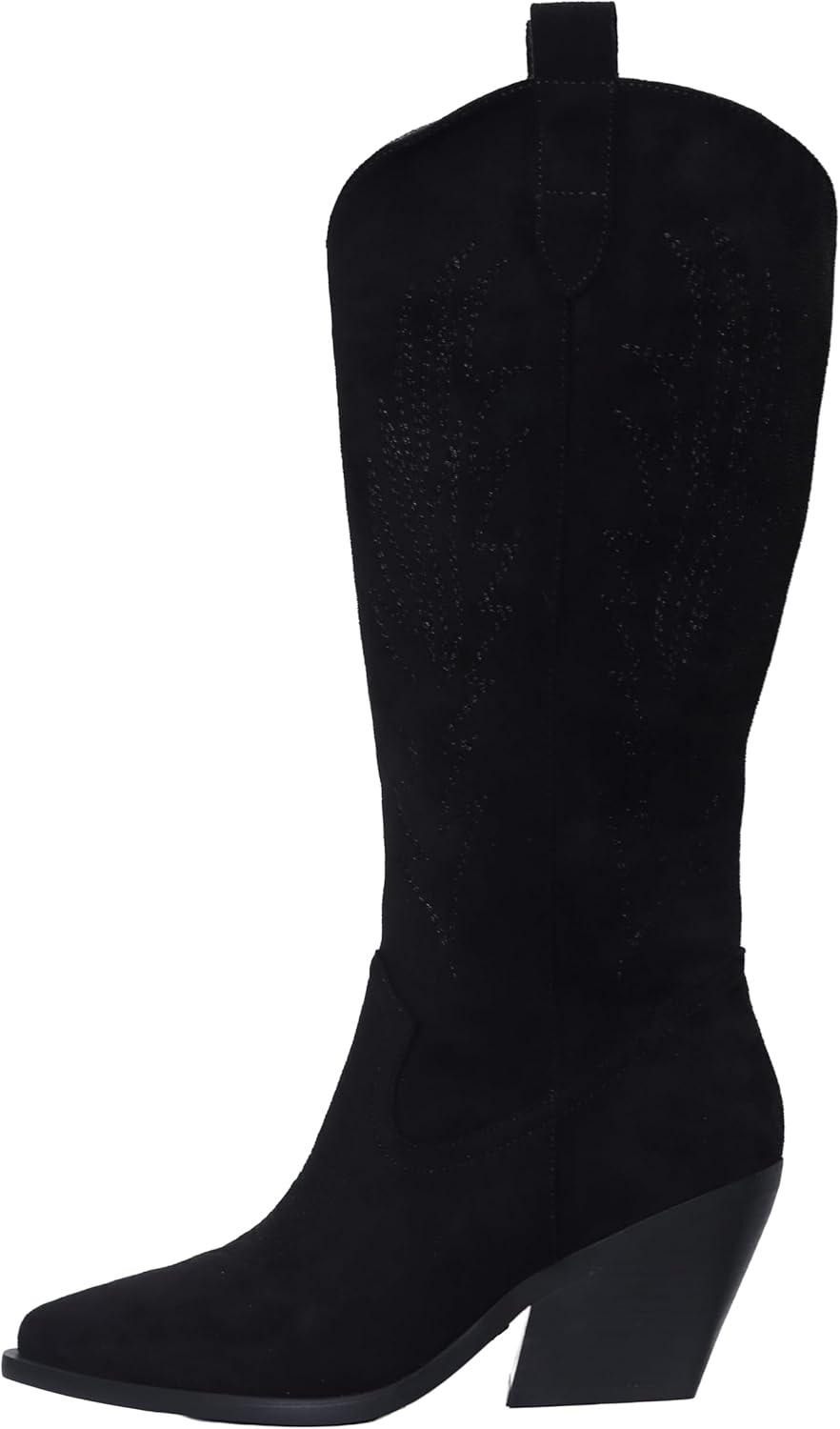 Cowboy Boots for Women - Knee High Cowgirl Boots with Side Zipper, Mid Heel & Easy Pull-On - Image 3