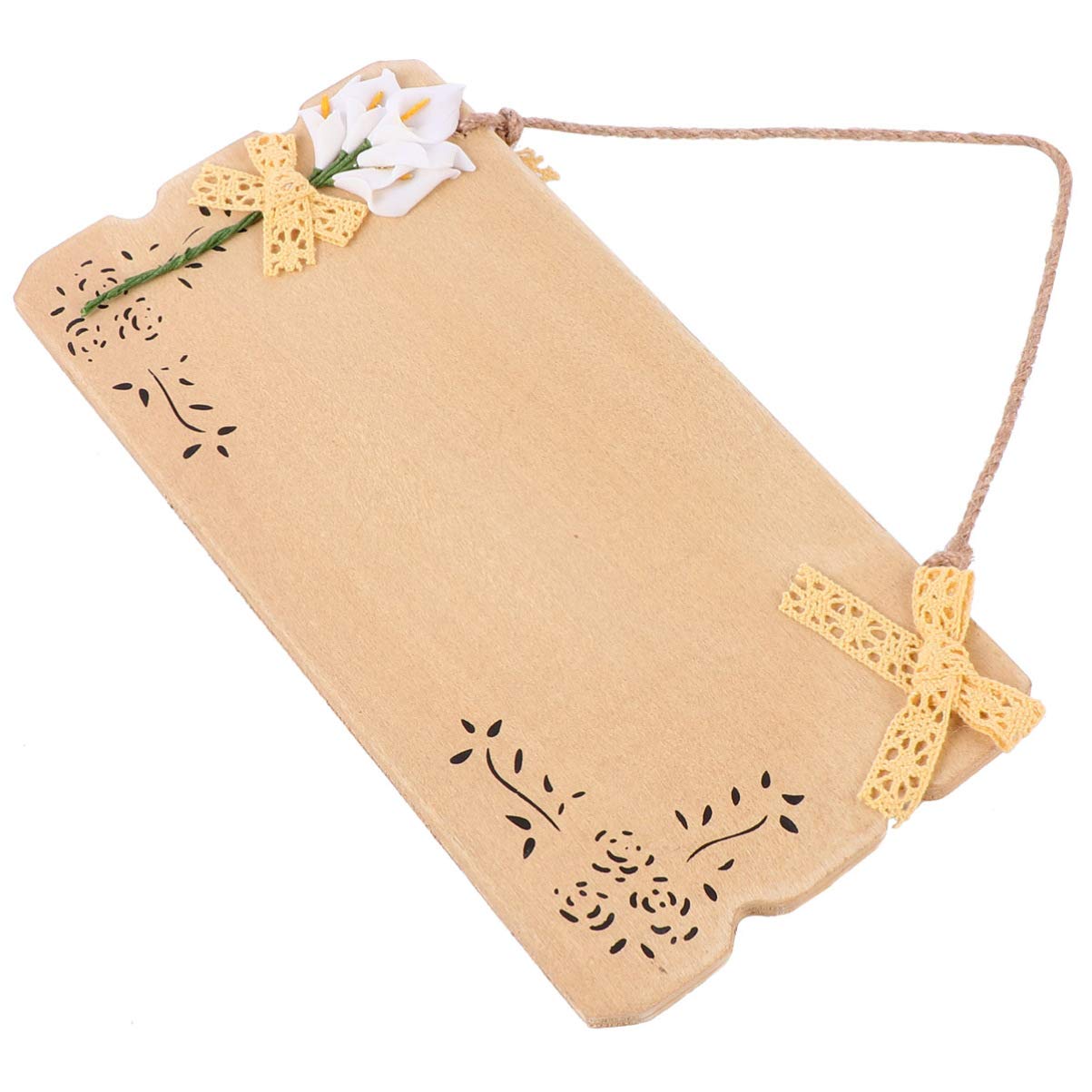 HEALLILY Outdoor Sign Blank Wood Plaque Unfinished Door Sign Hanging Tag Mediterranean Style for Home Restaurant Hotel Brown Outdoor Decor-image-0