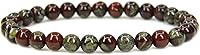 Angelstones Handmade Dragon Blood Jasper 6mm Round Bead Stretch Bracelet 7" Unisex Healing Gemstone Jewelry