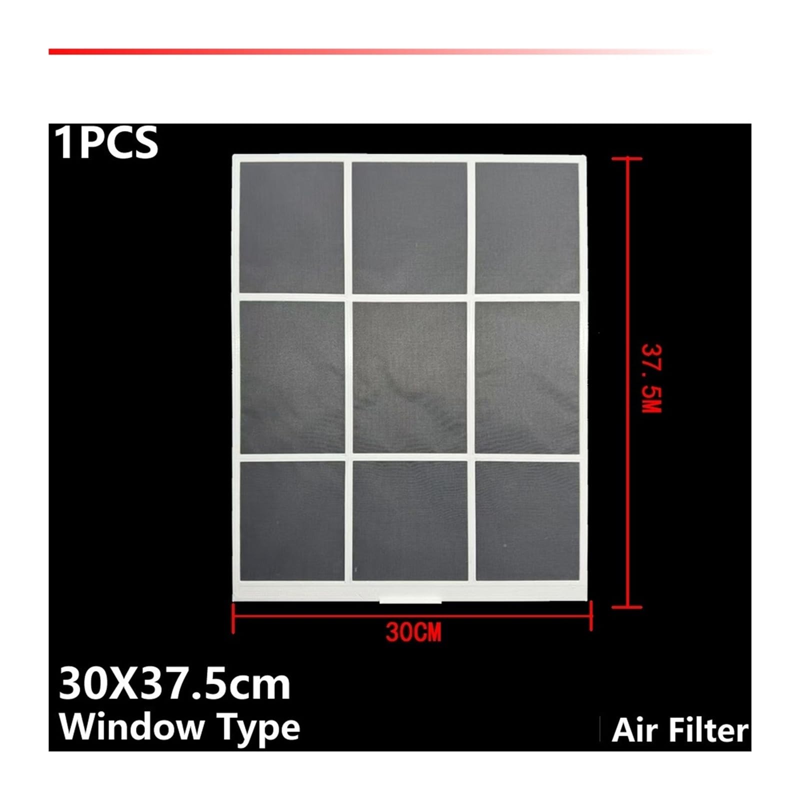 Filtro de aire acondicionado, compatible con Fujitsu,... | Atrapa el pelo de mascotas, fácil de instalar.(1PCS 300X375 window)