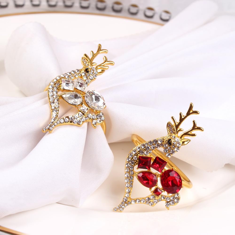120 Ronds de Serviette en Cristal en Forme de Faon, Ornements de Table pour Mariage et décoration d'hôtel