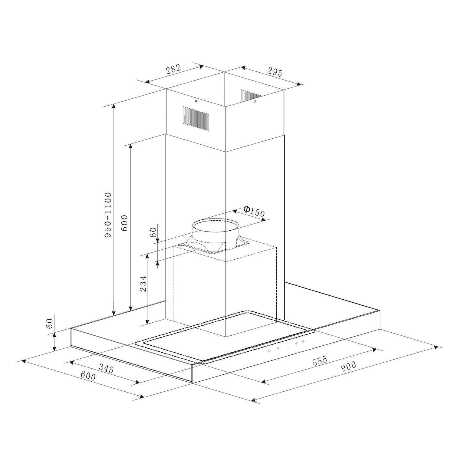 Klarstein Valeria Cappa Isola - 230W, max 650 m³/h, 3 livelli di potenza, illuminazione LED, pannello touch, vetro, acciaio inox, efficiente, PureAmbience Concept, argento