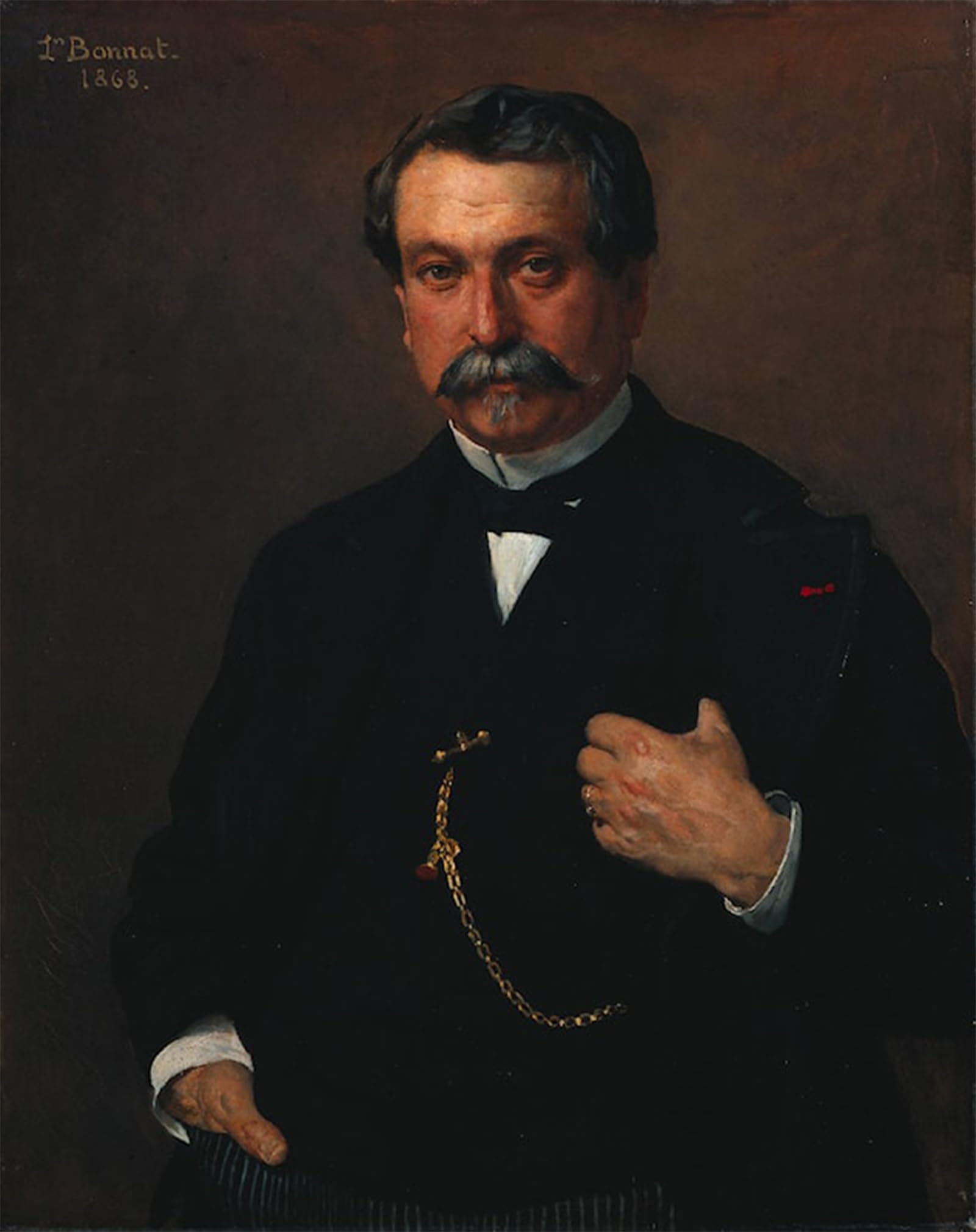 POSTERIIk Vintage Art Print Images Pictures Print Portrait of a Man by Leon Bonnat Modern Colour Posters for Office Home Decor 60x90cm