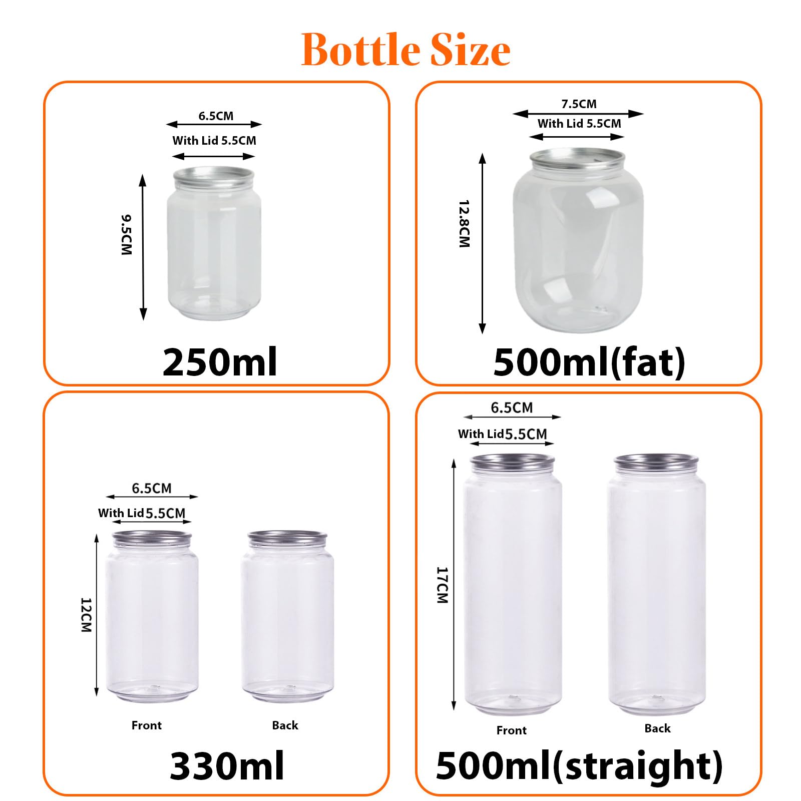 Vasos selladores de latas de plástico desechables, a prueba de fugas, 500 ml, 100 unidades, seguros e inodoros para carritos de alimentos y tiendas de comida para llevar
