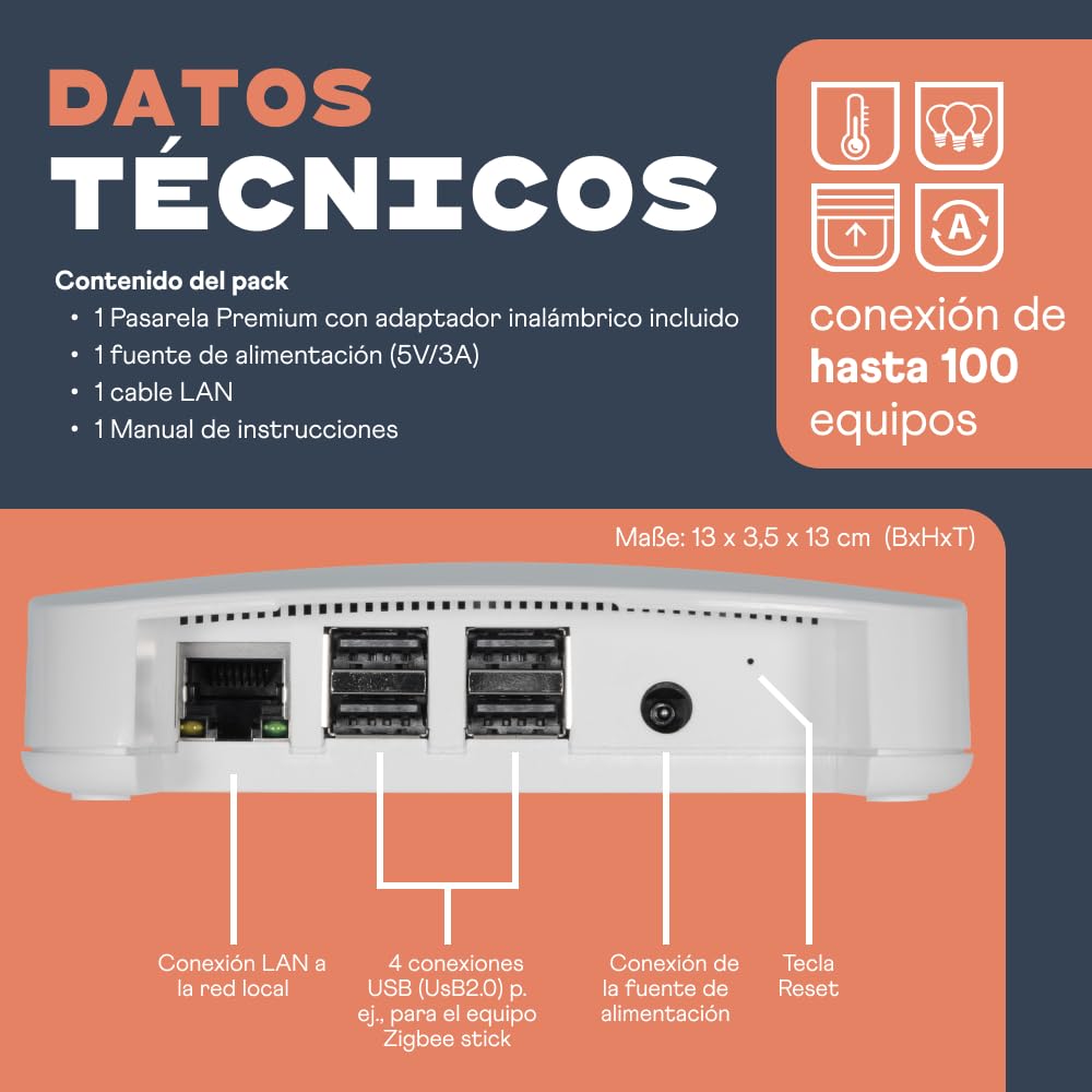 HOMEPILOT - Gateway Premium | Smart-Home-Central para integrar y controlar tus dispositivos Smart Home a través de la aplicación o interruptor | Compatible con Alexa, Google Assistant y más.