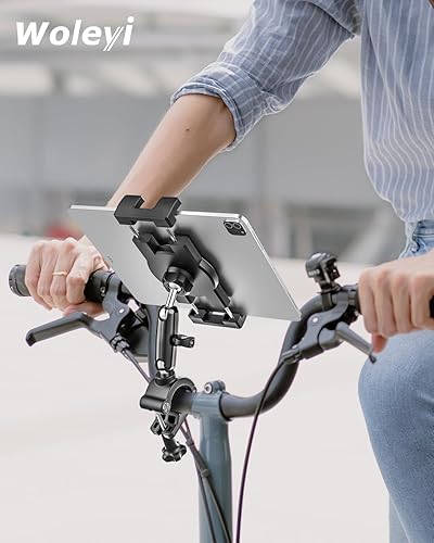 Miniatura 7 de Soporte para tableta de bicicleta, soporte para tableta de motocicleta con brazo de metal, abrazadera de bicicleta con ajuste de 360 grados, para