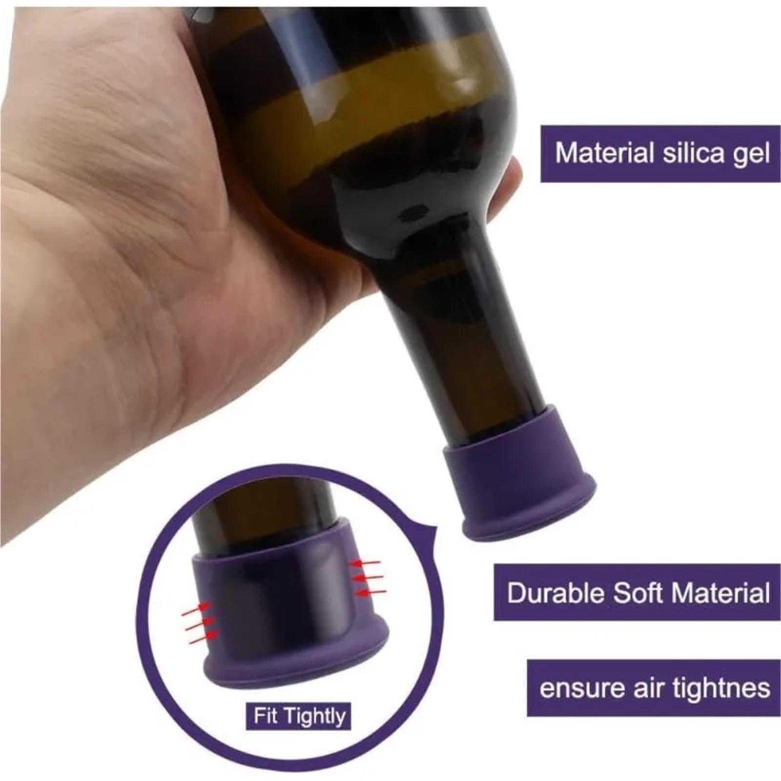 Tappi per bottiglie di vino, 100 pezzi, in silicone, flessibili
