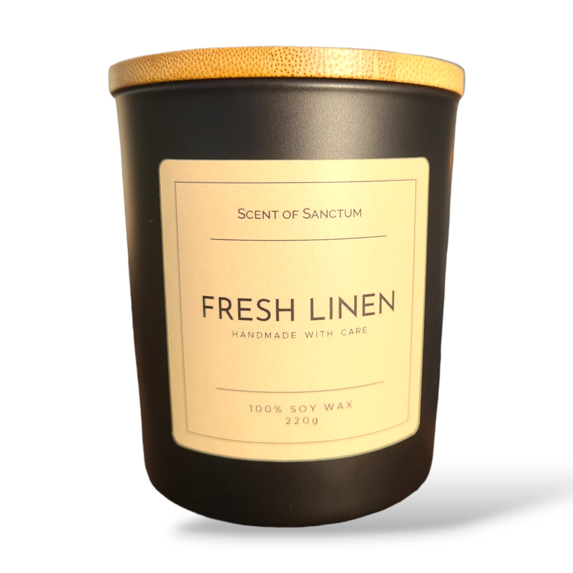Fresh Linen scented soy candle - Scent of Sanctum