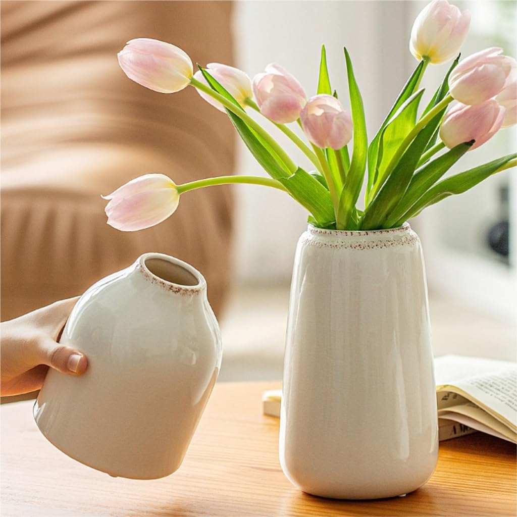 Retro Style Vase Retro Ceramic Vase White Ornaments Living Room
