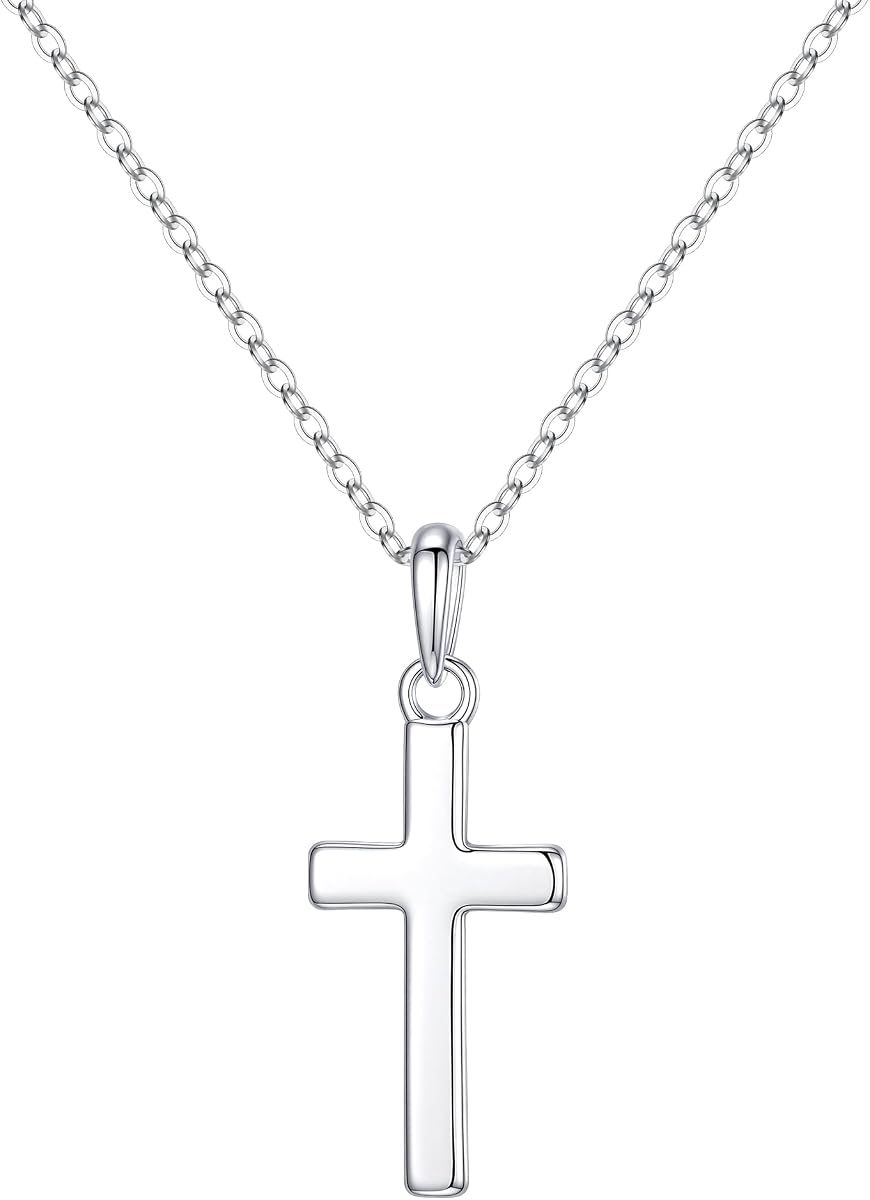 925 Sterling Silver Cross Necklace for Women - Dainty Simple Cross Pendant Necklace Religious Jewelry Gift for Women