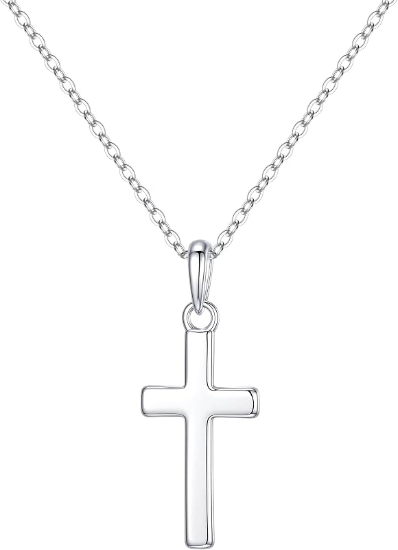 925 Sterling Silver Cross Necklace for Women - Dainty Simple Cross Pendant Necklace Religious Jewelry Gift for Women