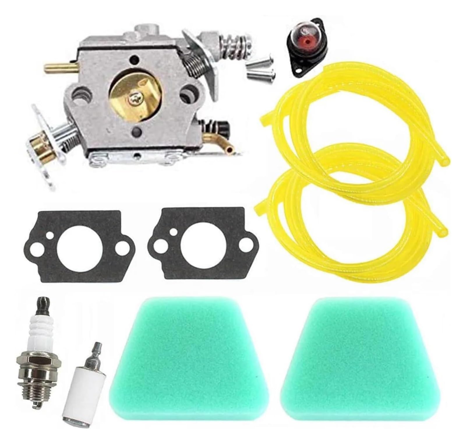 para Partner 350 351 370 390 420 para McCulloch 333 335 338 para Poulan 050 2055 2115 Bomba De Cebado Bujía Kit Carburador Motosierra carburador Moto