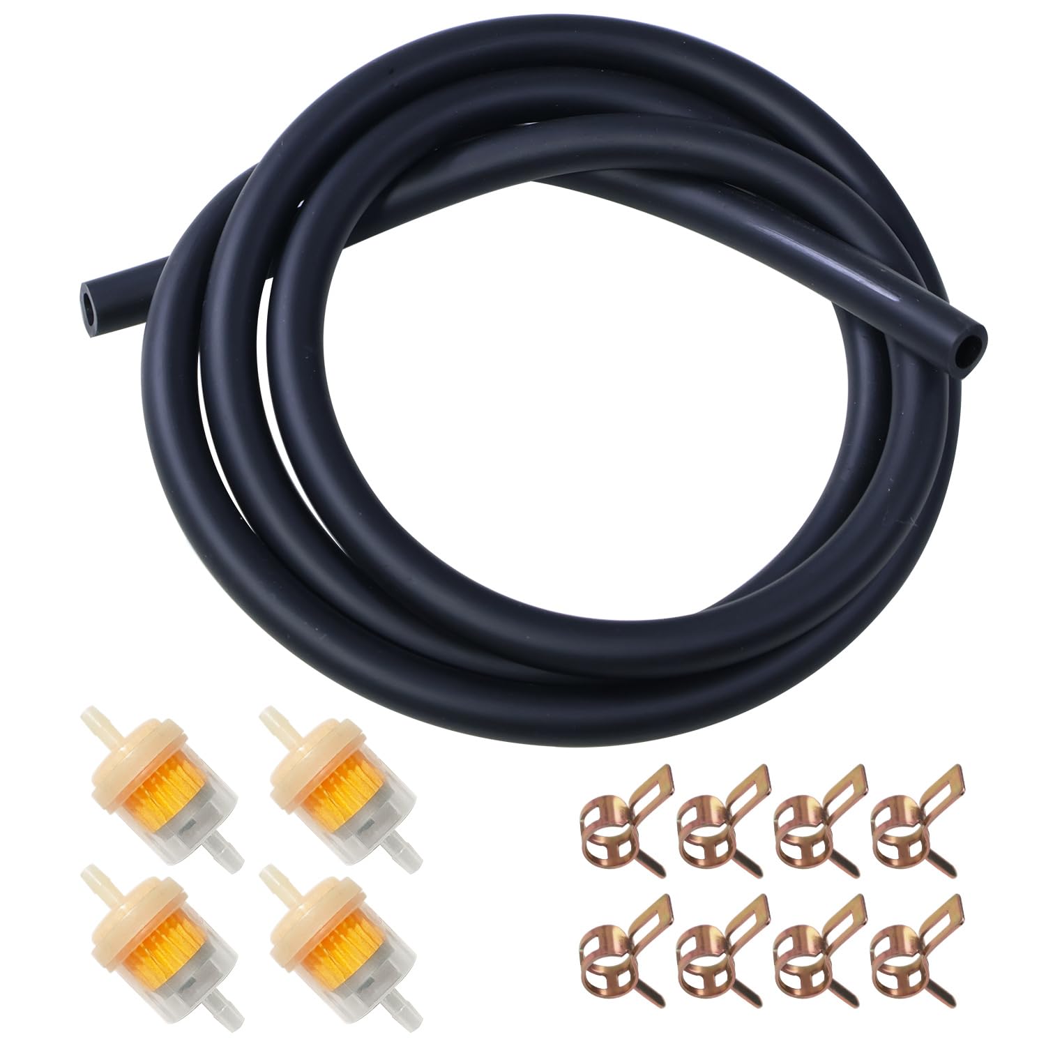 Dirt Bike Gas Fuel Line Hose Fuel Filter for 50cc 110cc 125cc TaoTao Coolster Apollo GY6 Motorcycle Pit Bike Motocross Pocket Bike Chinese Atv Four Wheeler Moped Scooter Quad Go Kart Parts Black