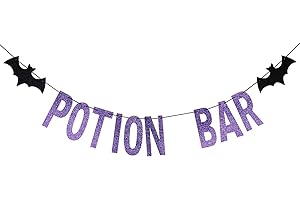 Purple Glitter Potion Bar Banner for Halloween Fun