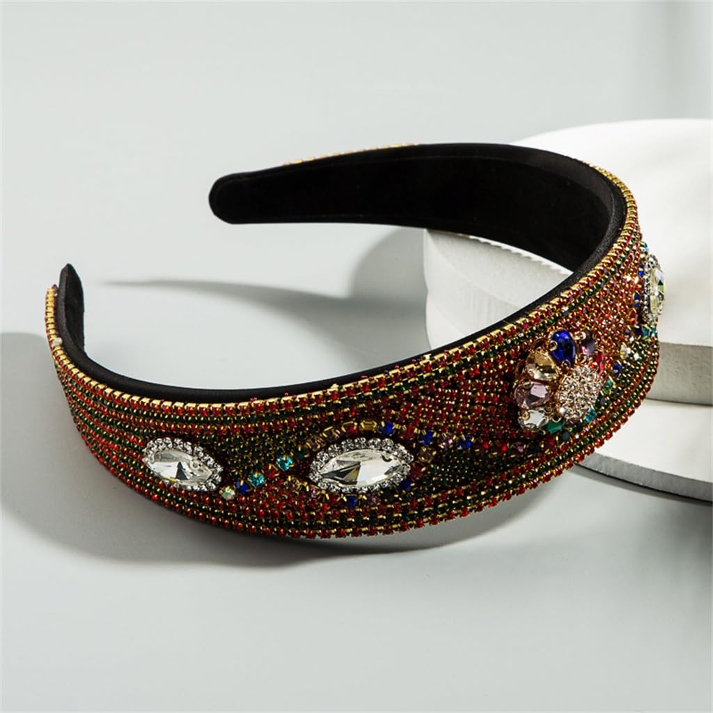 Baroque Colorful Rhinestone Hair Bands Hundreds Of Flowers Walkout Wide Edge Accessories image 2