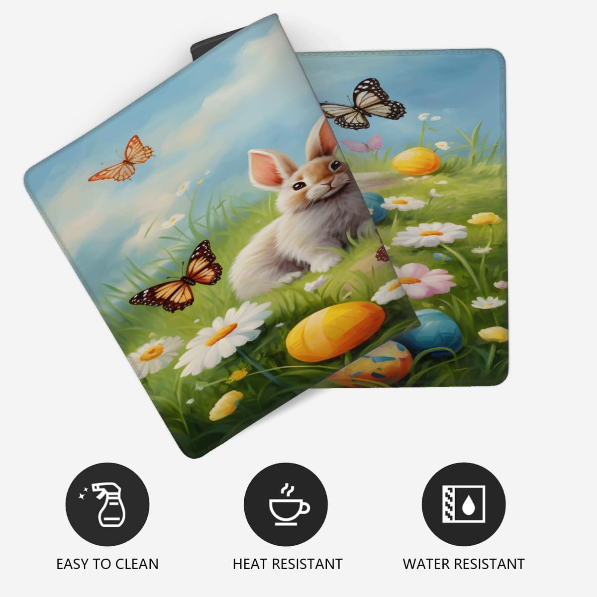Large Easter Mouse Mat Computer Mousepad with Non-Slip Rubber Base Waterproof Mouse Pad Desktop Keyboard Pad for Gamer,Home School Laptop Office Accessories,16x35.5inZ (216)