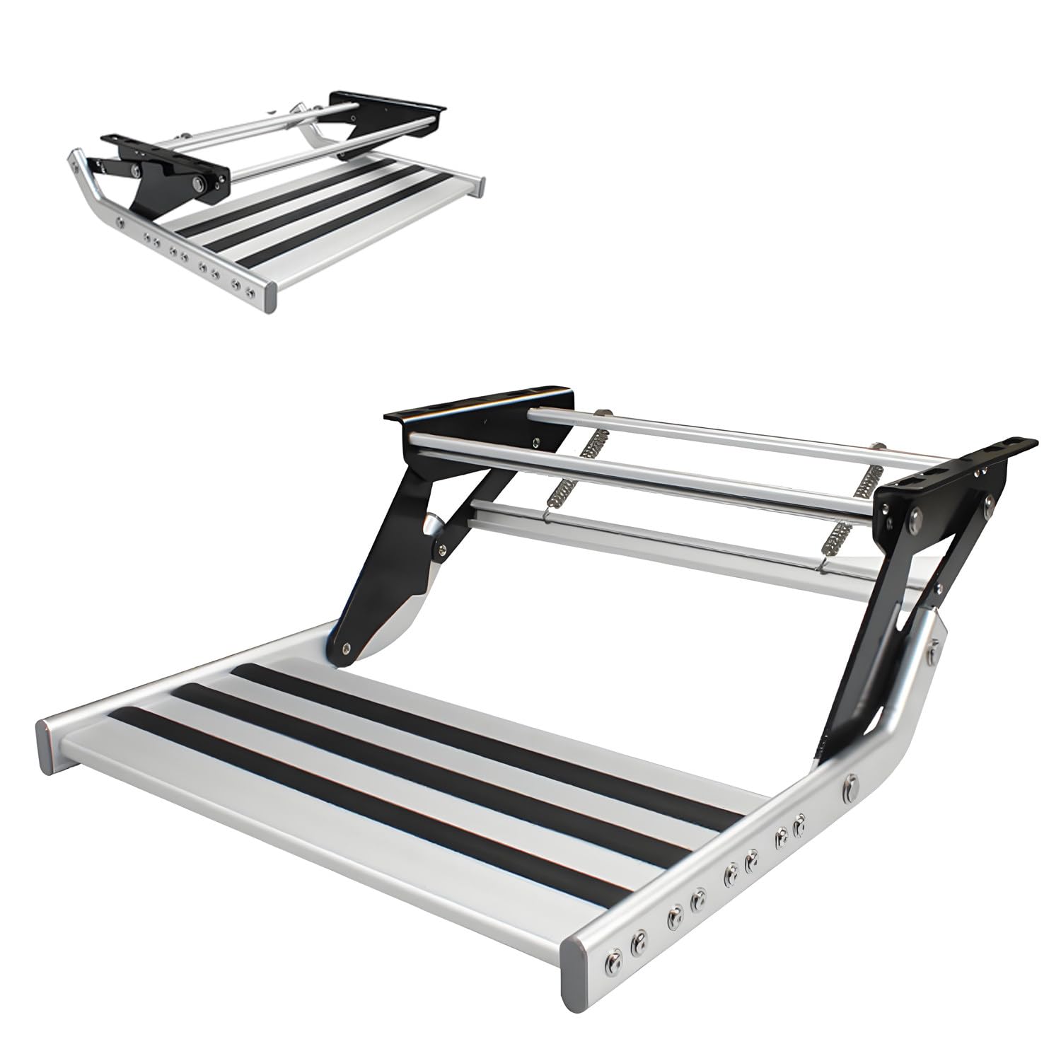 Escalón De 1 Nivel para Autocaravana 55cm,Escalón Plegable Retráctil Manual O Eléctrico con Luz LED,Compatible con Caravanas,Furgonetas Manual