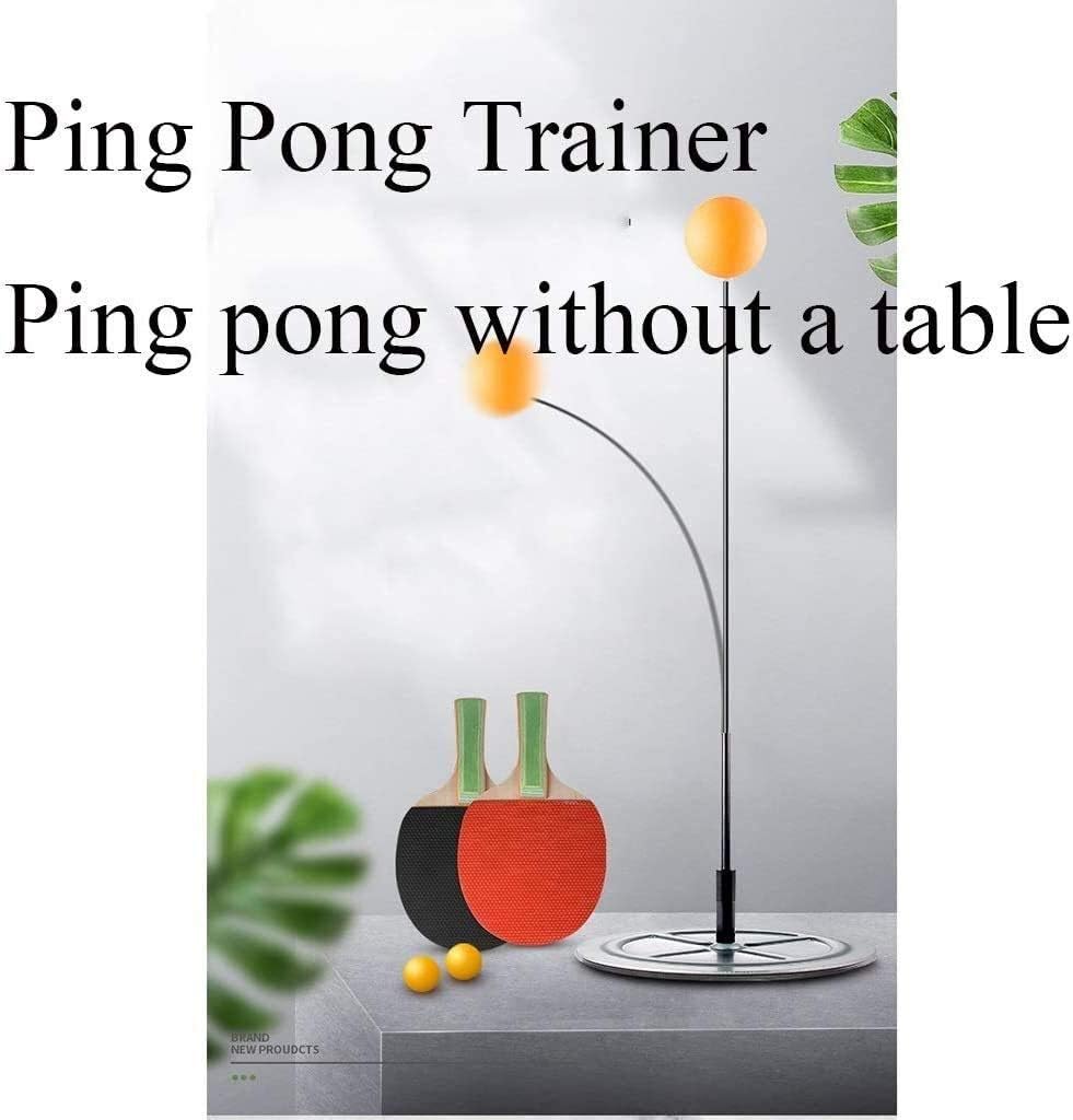 qiuqiu Table Tennis Trainer Elastic Shaft,Portable Table Tennis Set with 2 Racket for Adults and Kids Indoor Outdoor Play,Table Tennis Racket Self-Training Trainer-Teenagers