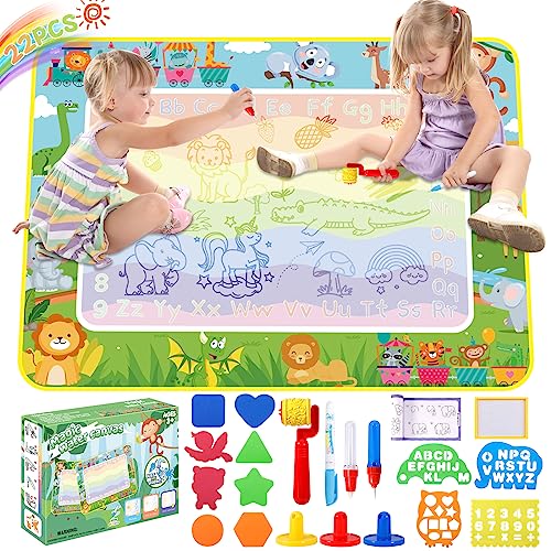 DICLLY 120x90cm Super Groß Aqua Doodle Matte - Wasser Malmatte für Kinder...
