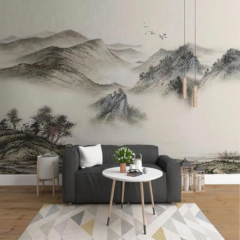 Autocollant PVC papier peint mural 3D chinois vintage salon et décoration maison
