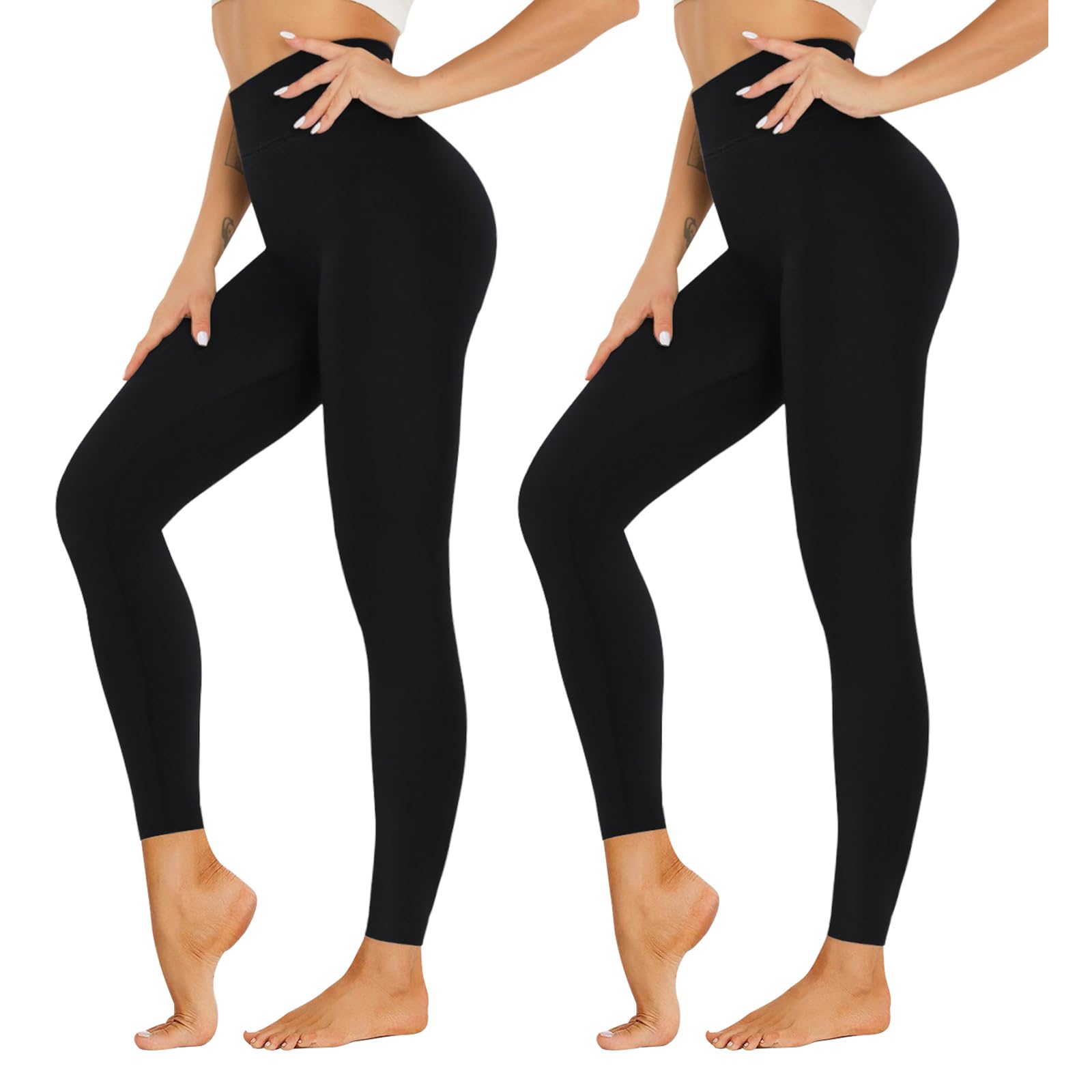 Leggings Damen High Waist Blickdicht Sportleggings Damen Lang Elastisch Bauchkontrolle Slim Fit Sporthose Leggins für Yoga Gym Fitness Alltag.