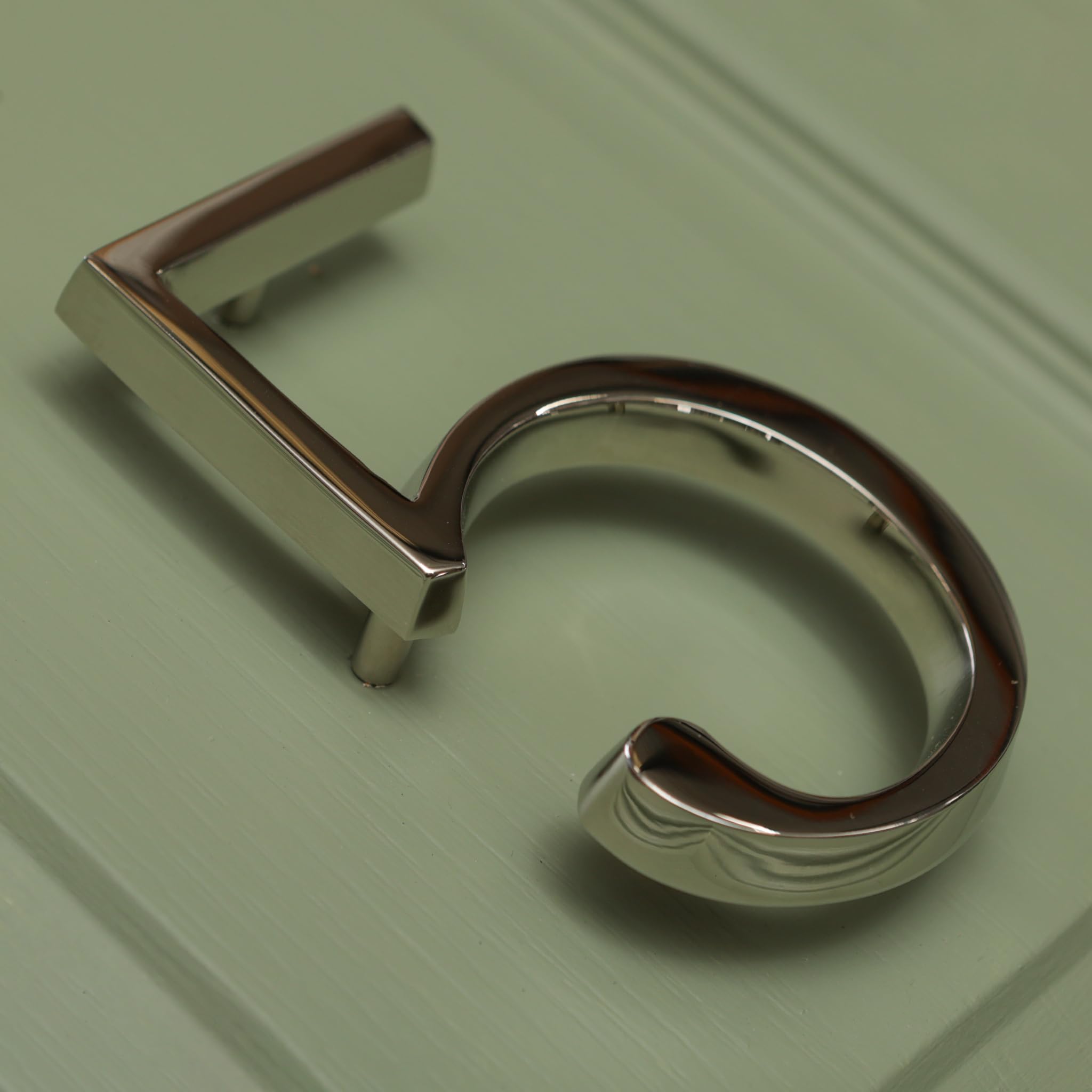 Polished Nickel Floatinig House Number | 5 inch Modern Door Sign Numbers Signs Plaques | Street Home Address Numerals