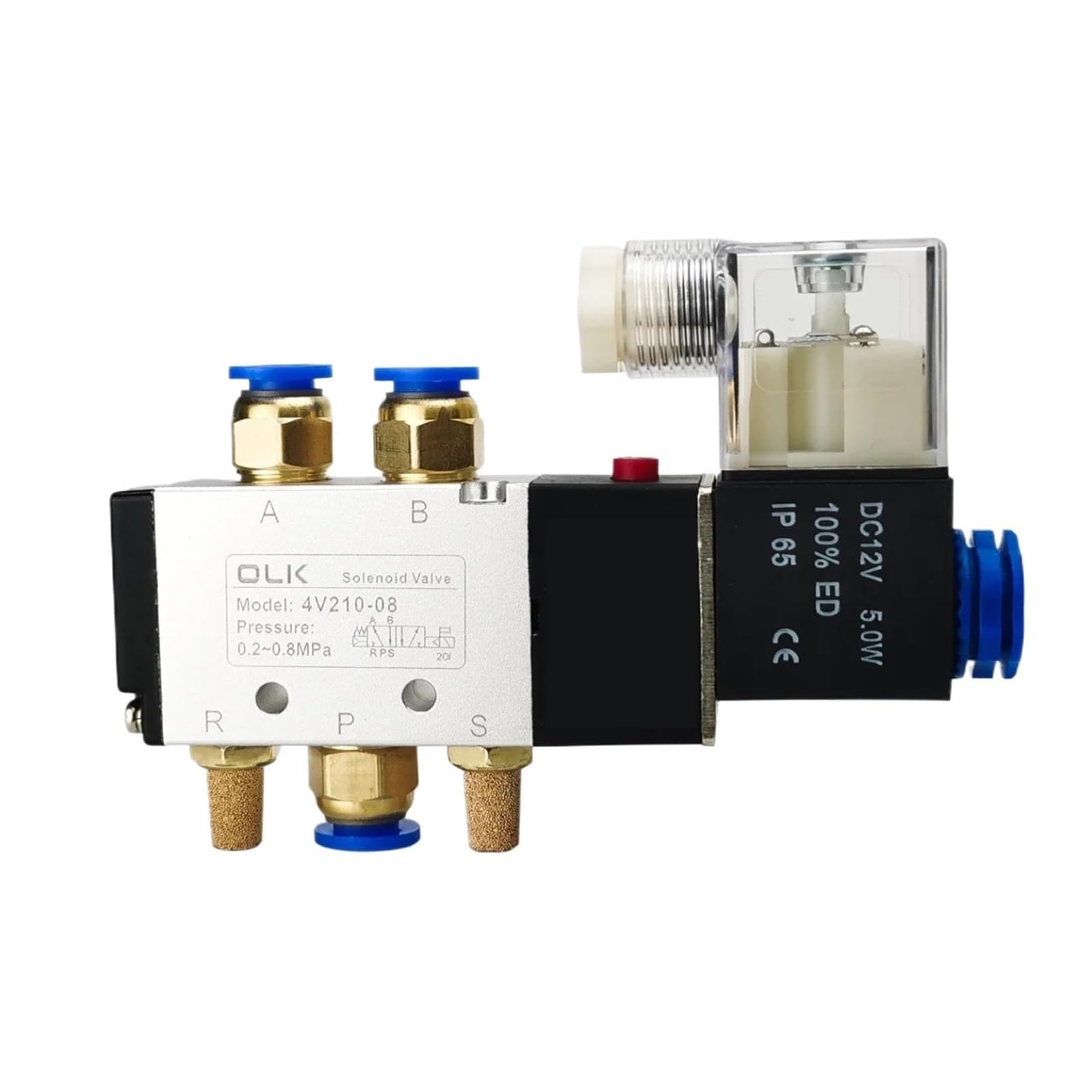 Vanne pneumatique 4V210-08 AC220V stoppant les pertes de débit sur tuyau 4mm