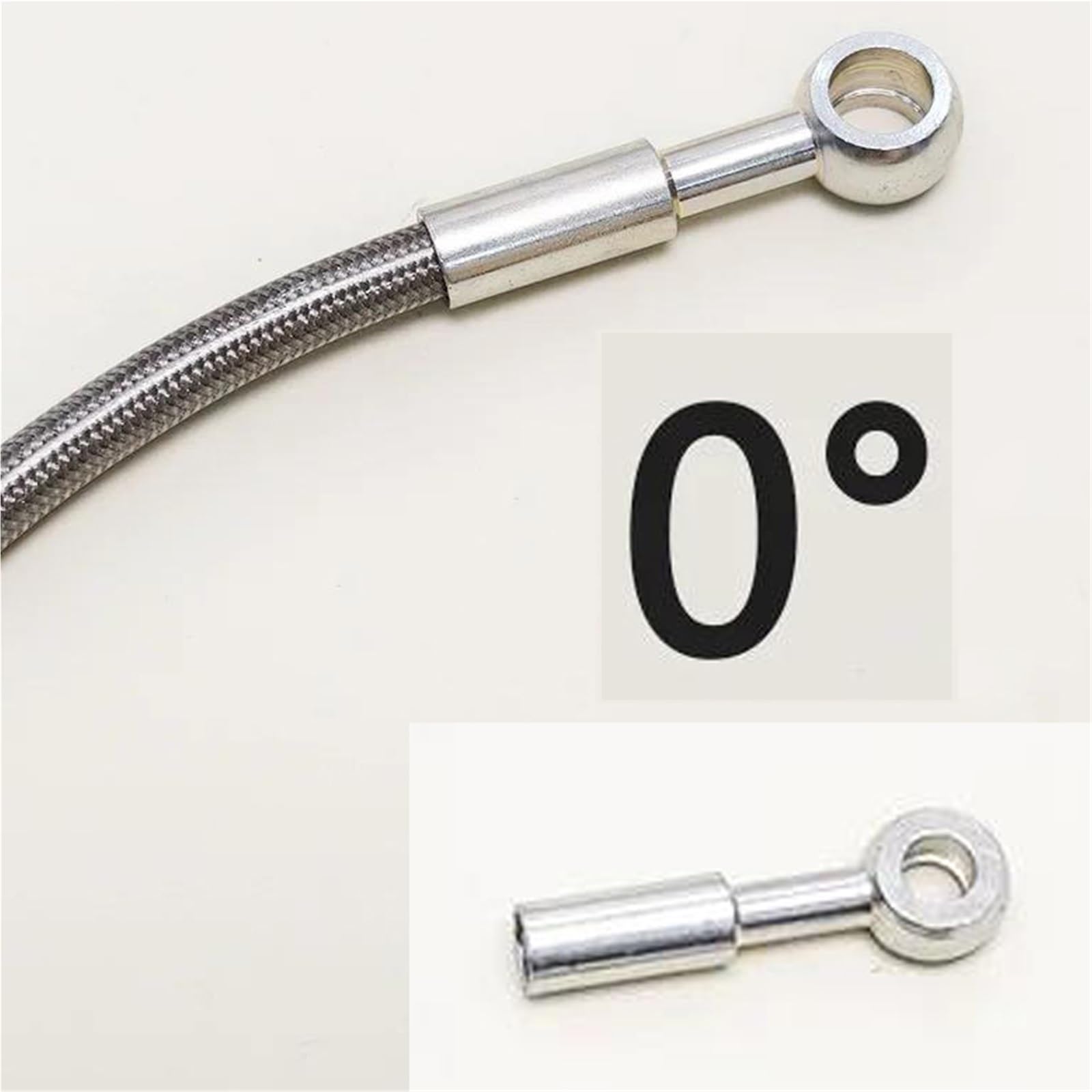 Accessoires de freinage Câble De Frein Tressé Hydraulique pour Moto, 30cm-240cm 0 °-90 °, Tuyau D'huile, 8mm 10mm, Accessoires Banjo(30cm)