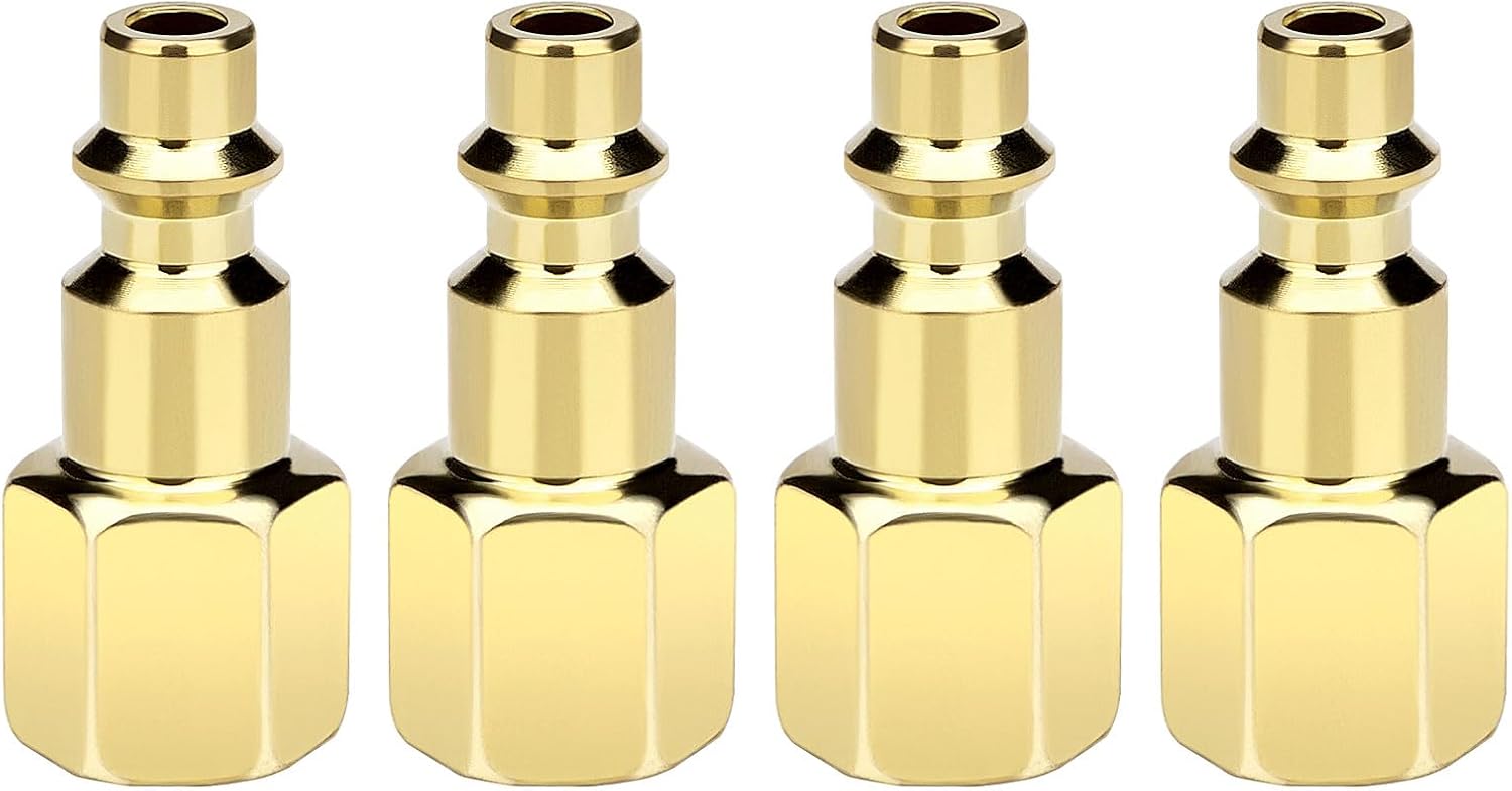 1/4 INCH Air Hose Fittings, Air Coupler Compressor Fittings, Female Thread Air Hose Quick Connect Adapter NPT Female Plug Kit 4 PCS