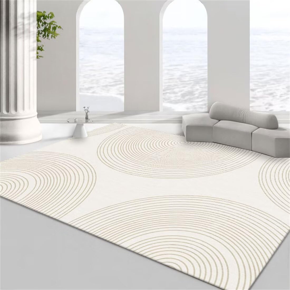 Tapis de chambre enfant rond salon 160x230cm gris avec fleurs colorées décoration douce