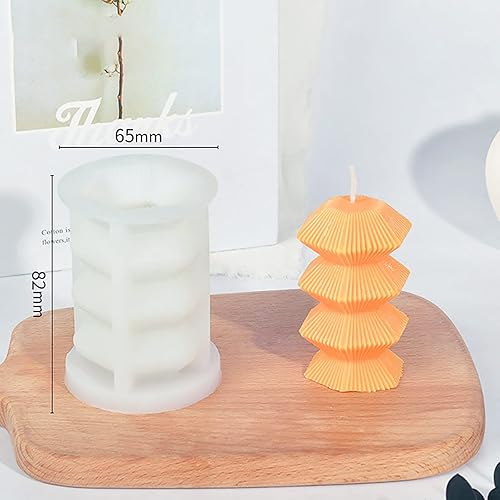 Miniatura 5 de Molde cilíndrico espiral - Molde de silicona 3D para fundición de resina, arcilla y fabricación de velas
