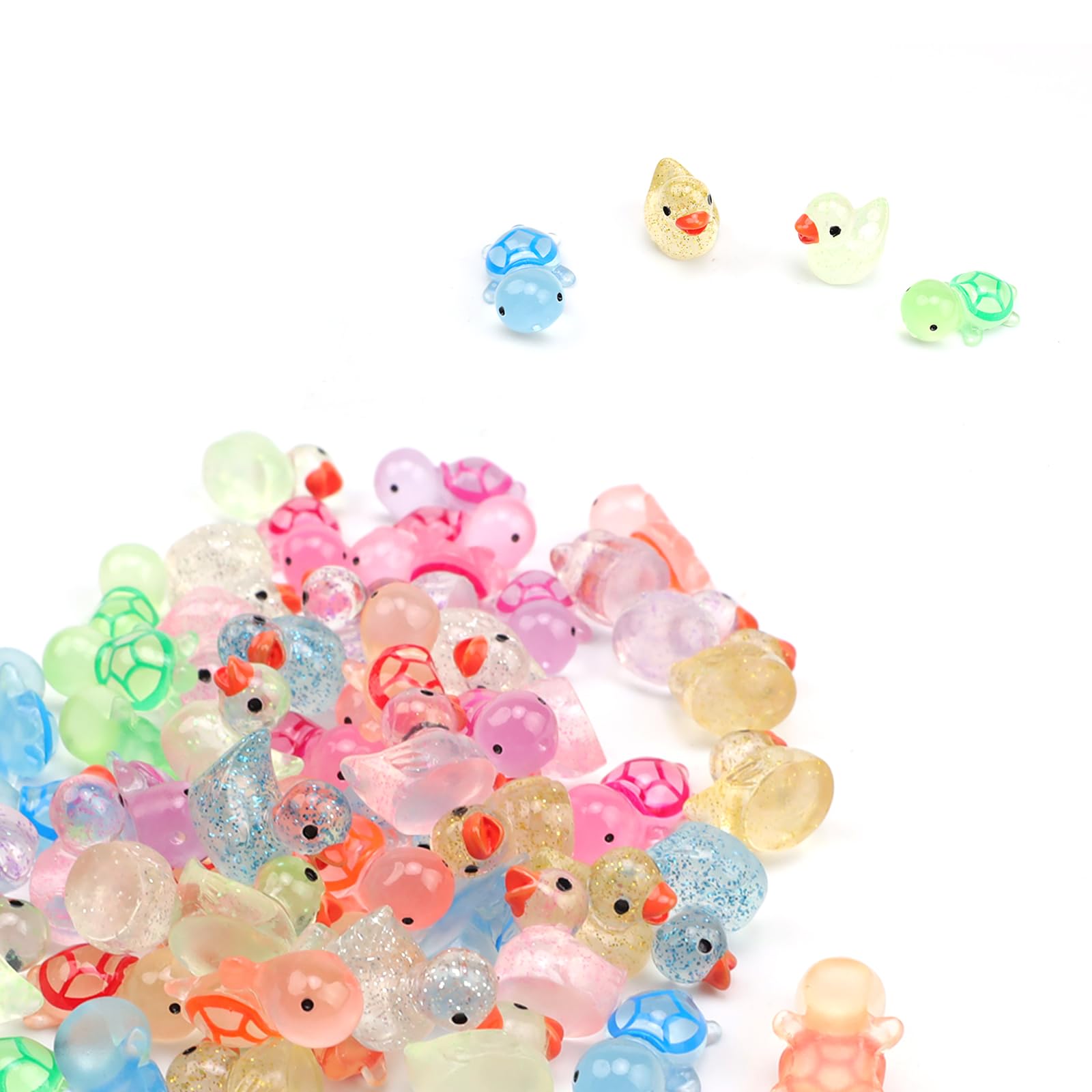 ZIJANG Mixed Mini Resin Animals, Yellow, Orange, Blue, Rose Red, Purple, Pink, Light Green, Silver, 10 cm