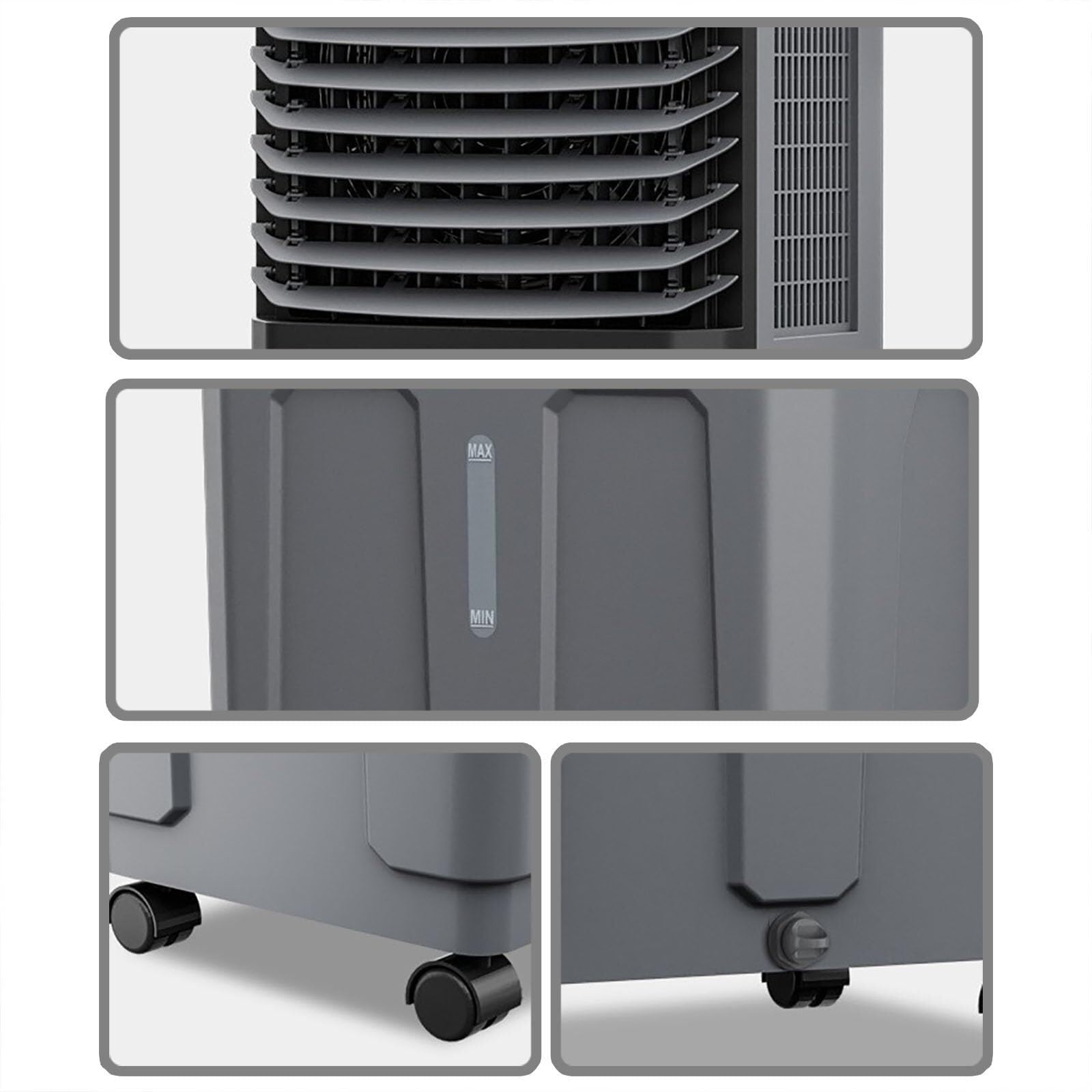 Aire acondicionado portátil, pingüino aire acondicionado sin tubo frío con temporizador para la habitación con motor de cobre puro, ventilador de refrigeración con mando a distancia, tres niveles de