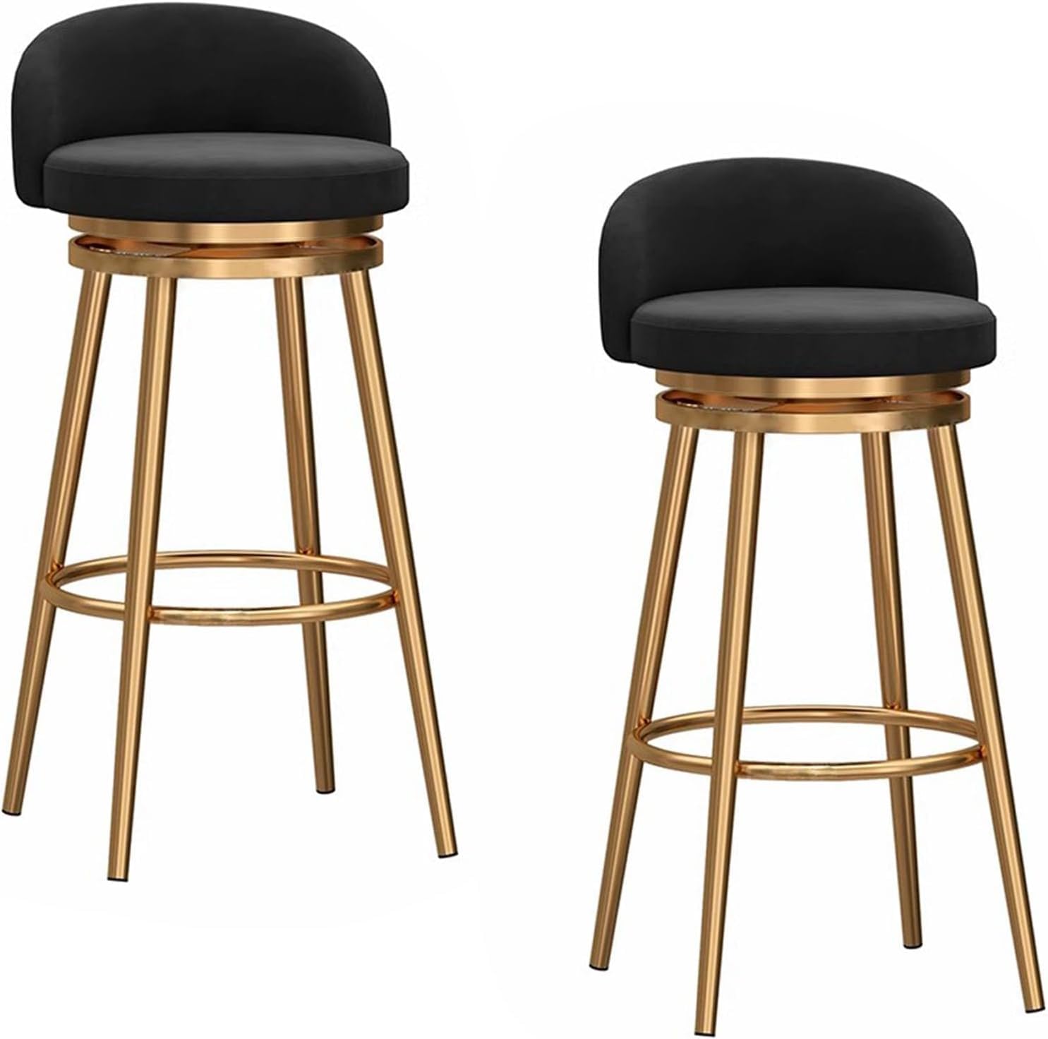 Tabourets de bar rembourrés en velours noir autour de votre îlot de cuisine