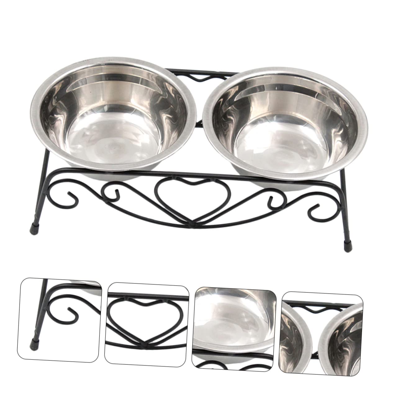 BESPORTBLE Stainless Steel Cat Bowl Elevated Pet Bowl Stand Dog Feeder Easy to Maintain Perfect for Pet Supplies
