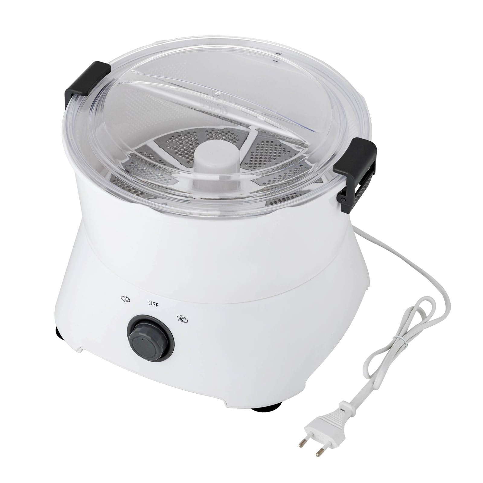 Peladora de patatas eléctrica 85 W Pelador de patatas profesional con cubierta transparente, cuchillas de acero inoxidable, gran capacidad para cocinas y restaurantes