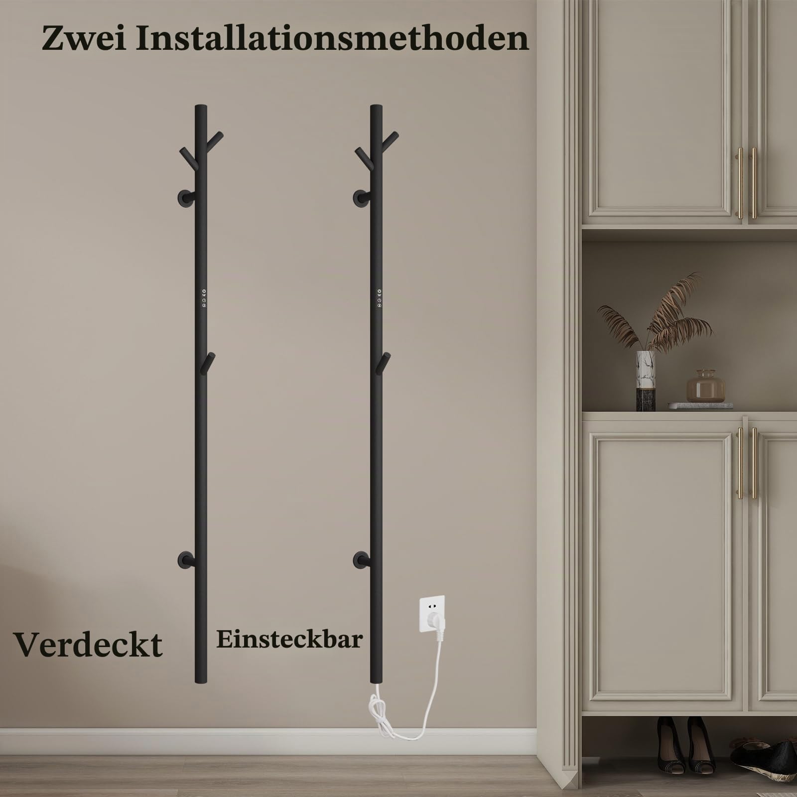 ESOP Handtuchheizkörper Elektrisch,40 W Handtuchtrockner Elektrisch 1525 mm