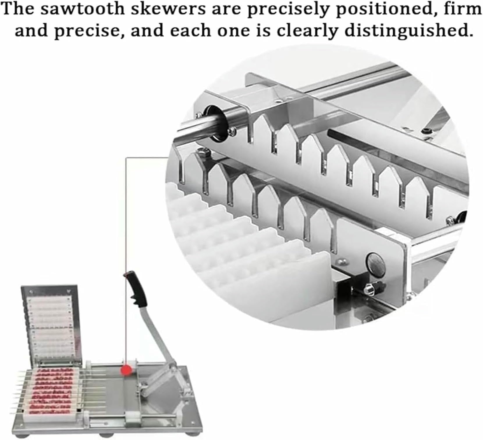 Macchina per Kebab in Acciaio Inossidabile, Produttore di Spiedini Multifunzionali A 10 Buche, 100 Spiedini in 5 Minuti, Include 2 Stampi per Le Feste del Barbecue