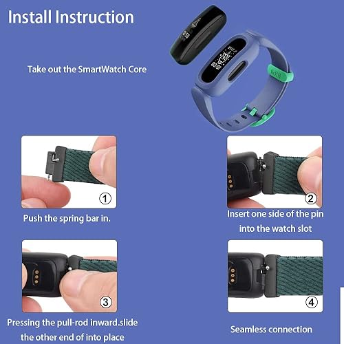 Miniatura 5 de Anwey Bandas elásticas compatibles con Fitbit ACE 3ACE 2, para parrillas infantiles, bandas elásticas de repuesto, correas estampadas con patrón,