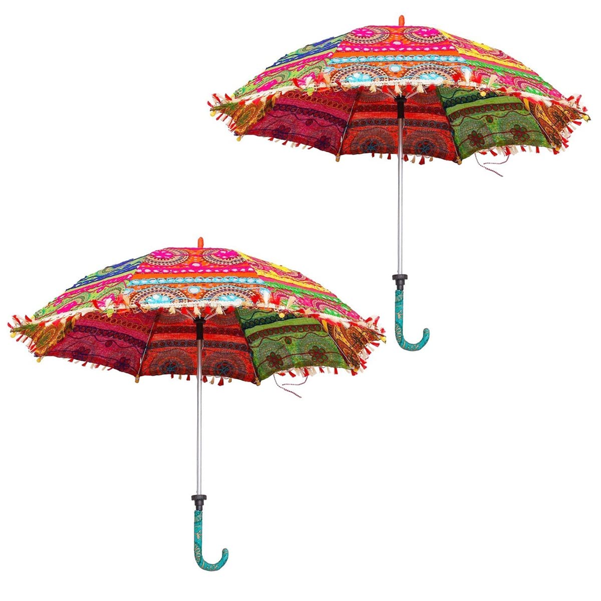 rainpopson Rajasthani Umbrella for Decoration Handicraft Rajasthani Umbrella for Wedding, Engagement, Baby Shower, Birthday,Photoshoot,Event Decoration (Pack of 2)-picture-25