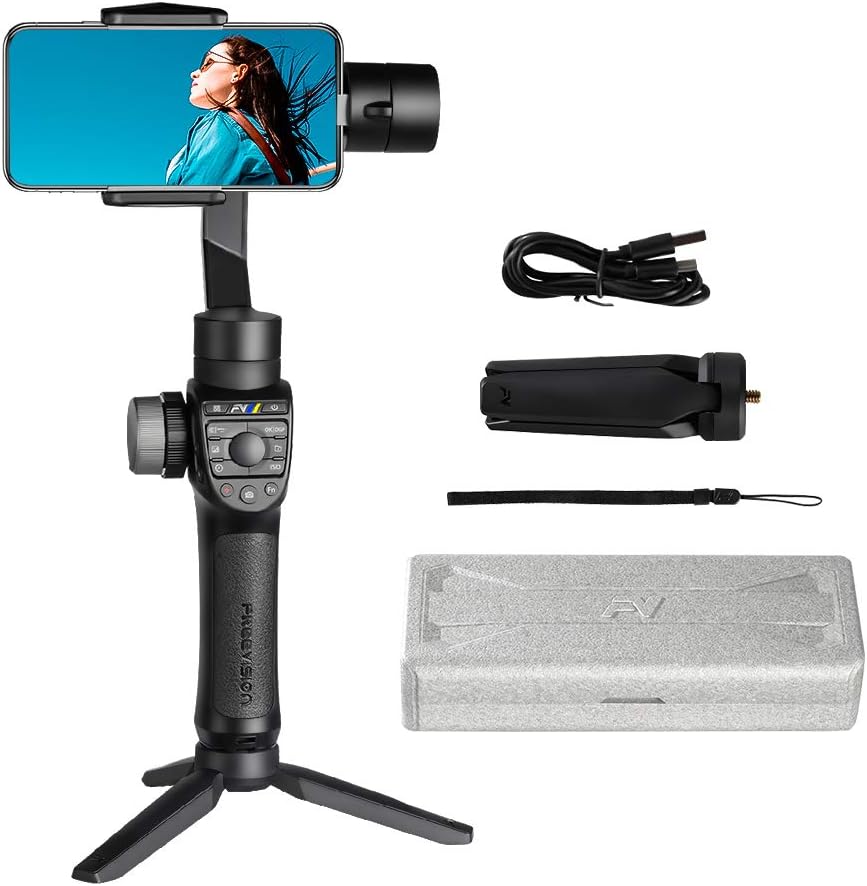 Freevision VILTA M Pro Handheld Stabilizer Gimbal, Compatible with Phone & Android Smartphone, Professional Focus System,Object Tracking & Kaleidoscope Mode, Smart APP Controls Multiple Applications (black)