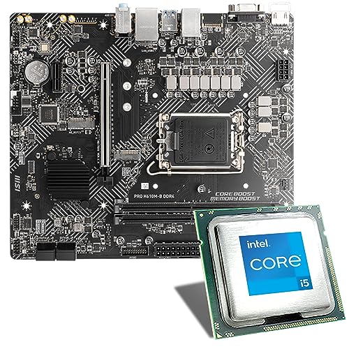 Mainboard Bundle | Intel Core i5-12400F 6x2500 MHz, MSI PRO H610M-E DDR4, 1x M.2 Port, 4X SATA 6Gb/s, USB 3.2 Gen1 | Tuning Kit | CSL PC Aufrüstkit