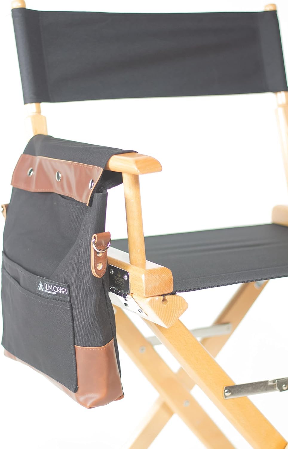 Filmcraft Tall Director's Chair (Black Canvas, Natural Frame) 30