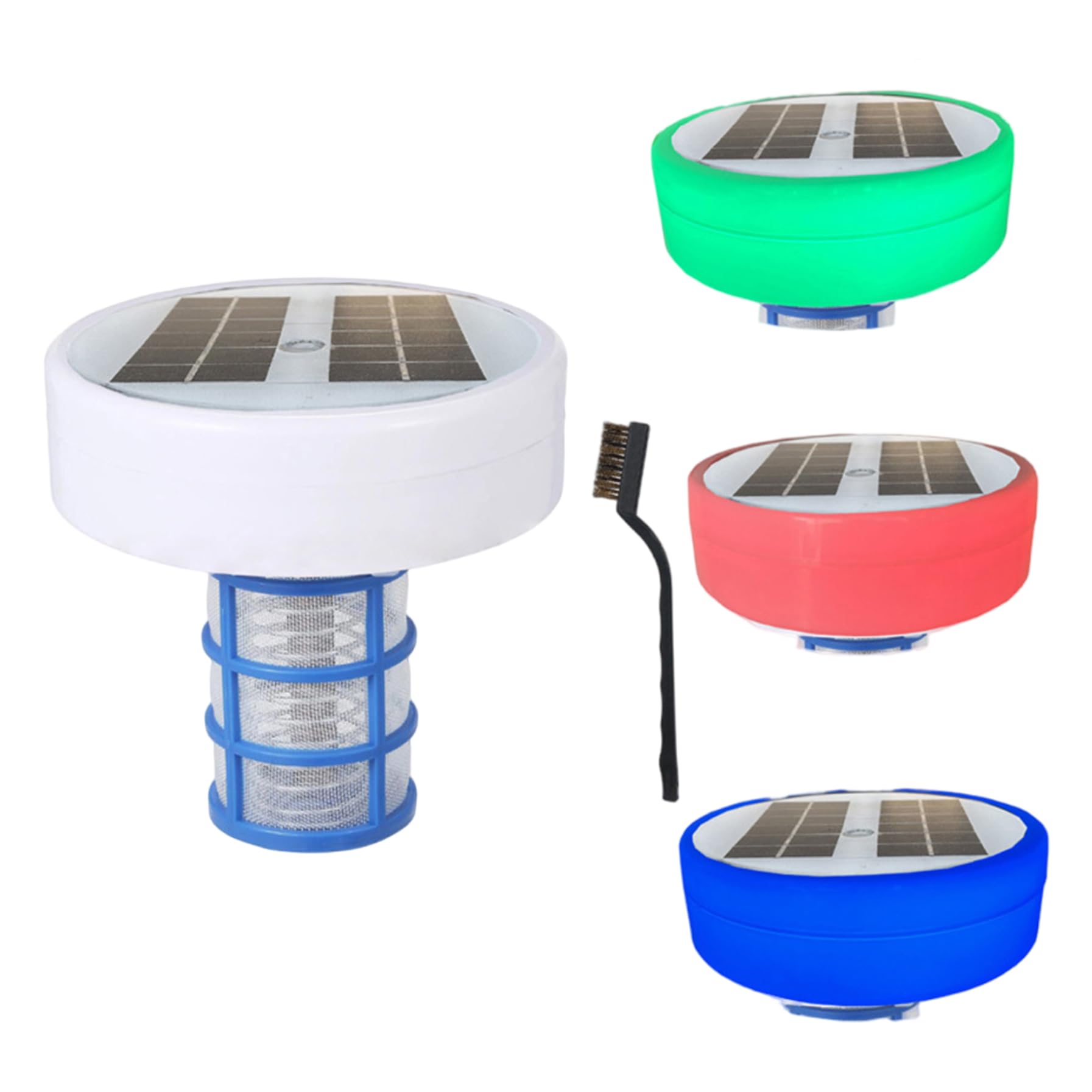 Ionizador Solar para Piscinas, ionizador para Piscinas con Papel de Prueba y Cepillo, Ideal para Reducir el Cloro y purificar el Agua
