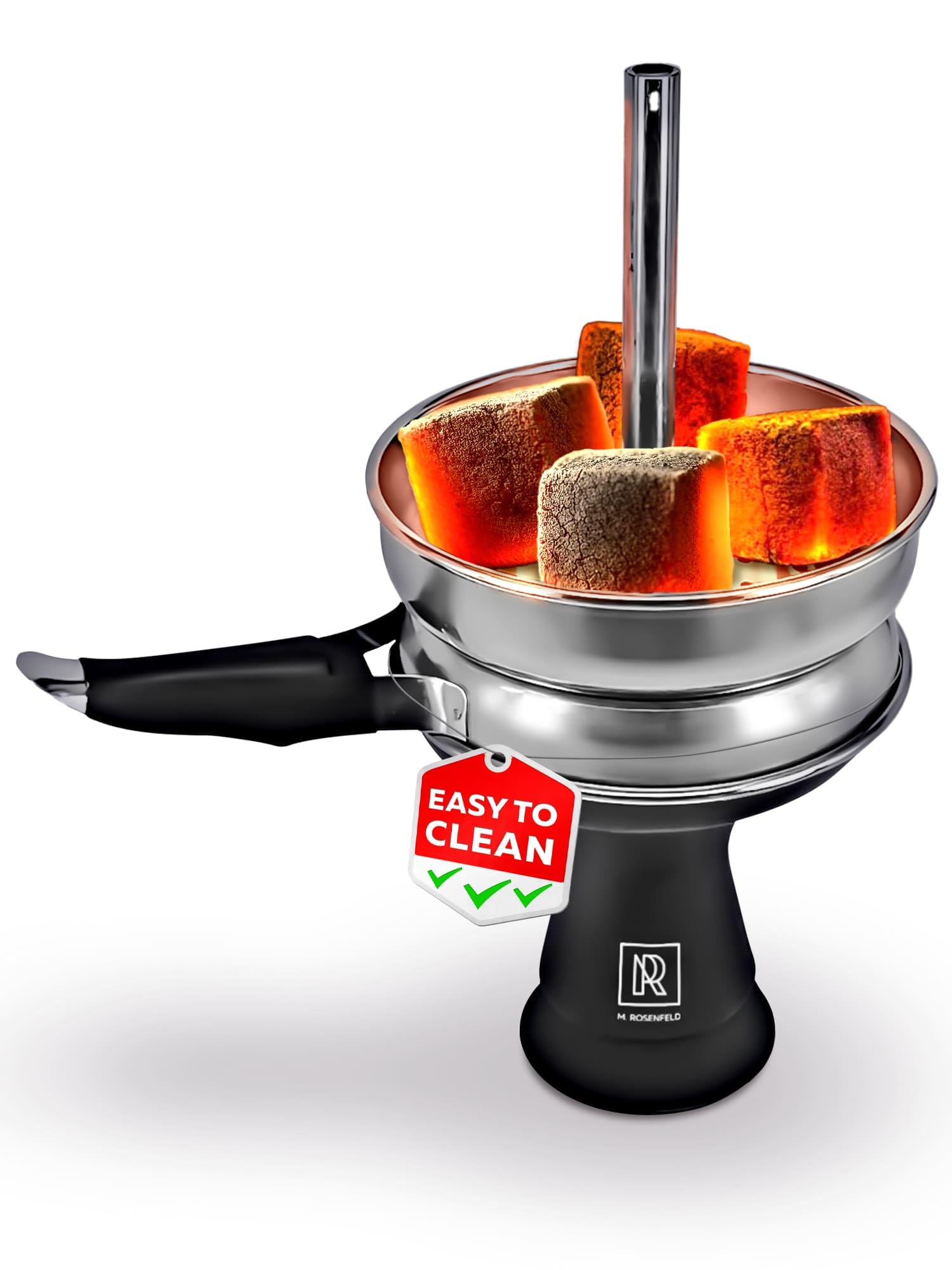 M. ROSENFELD Black Silicone Hookah Bowl Set Silicone - Premium Shisha Bowl Phunnel Hookah Bowl Black for Smoking & Heat Management Charcoal Holder Kamin - Hookah Head with Kamin by M. ROSENFELD