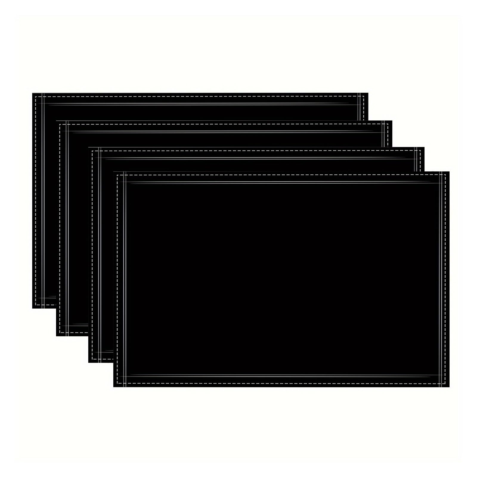Napperon en Lin Noir Pur 4/6 pièces, Tapis de Table, Cuisine Salle à Manger, décoration la Maison(4PC 30X45CM)