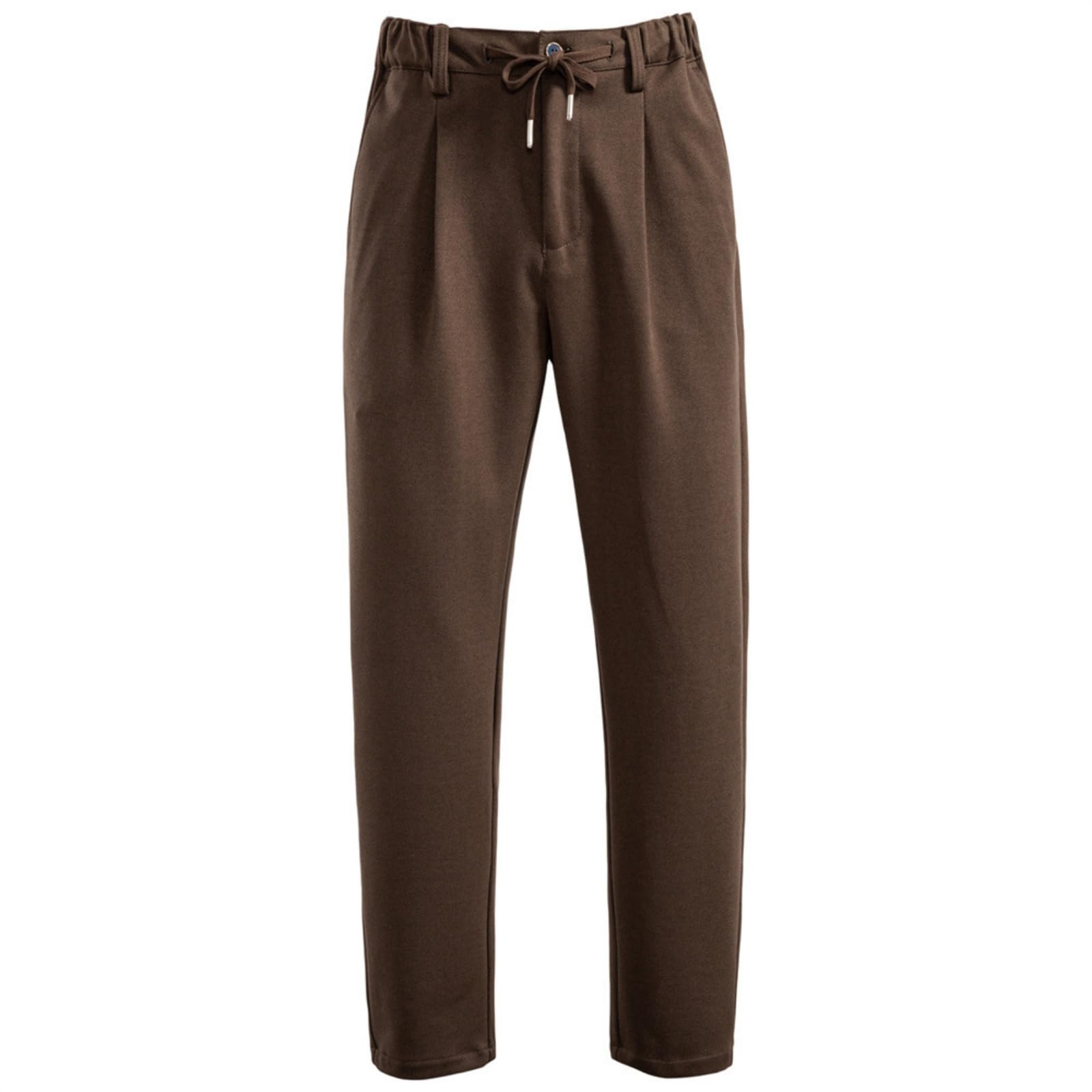 Pantaloni vintage da uomo in tweed a spina di pesce, a pieghe, casual, formali, dritti, piatti, con tasca frontale testurizzata, pantaloni invernali